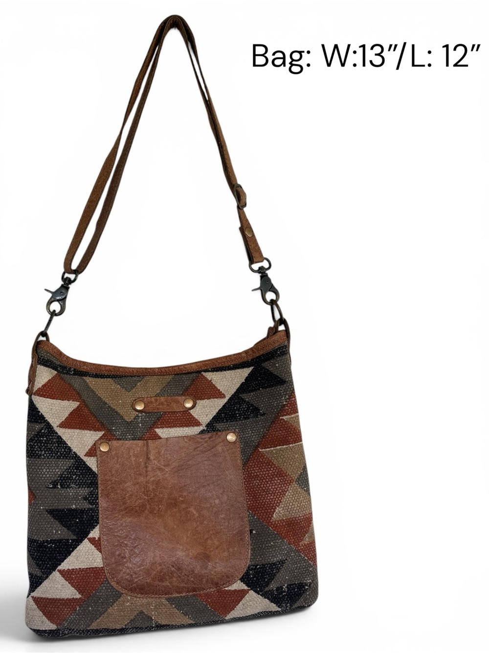 Myra Bag Brown Multi-Color Geometric Crossbody